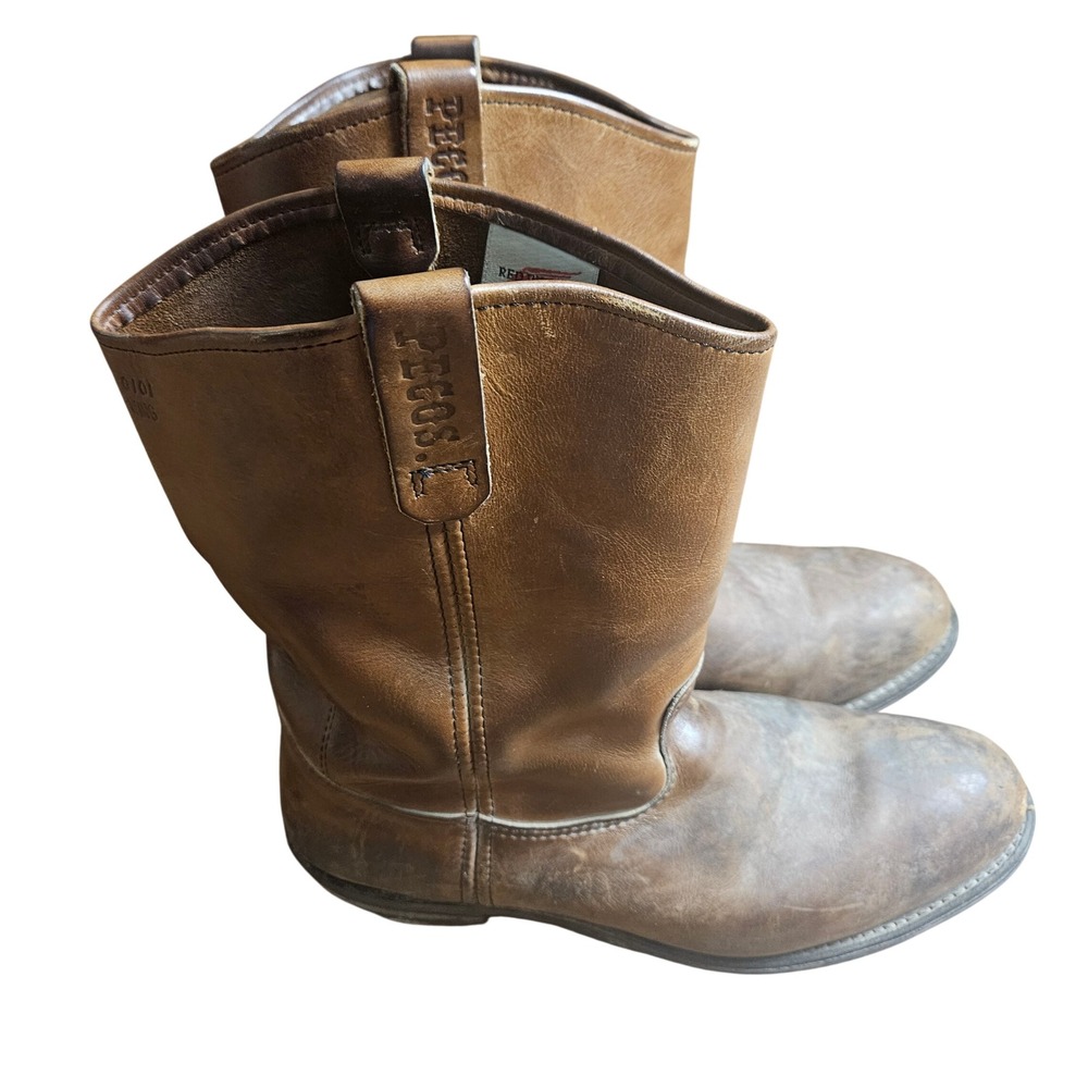 Red Wing Pecos 2231 Brown Leather Steel Toe Work Boots Mens 12 B Vibram Sole USA